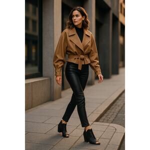 Donald J Pliner “Jacqi” Woven Leather Peep-Toe Booties – Black – Size 7M